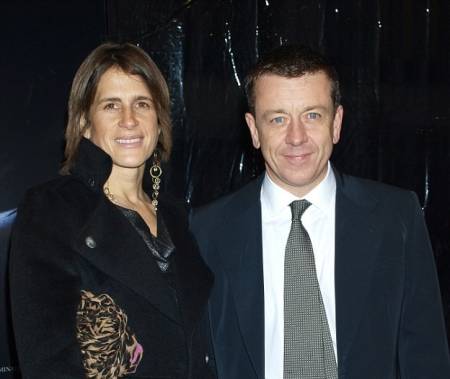 Peter Morgan with his former wife in a event